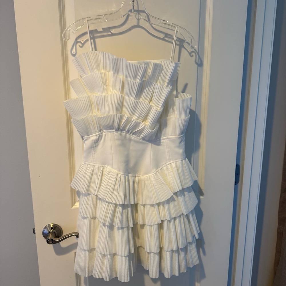 Acler Tremore Mini Dress in Ivory | Size 6 - Picture 4 of 8